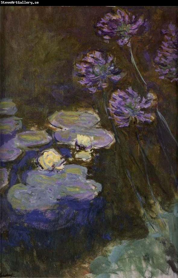 Claude Monet Water Lilies and Agapanthus Lilies